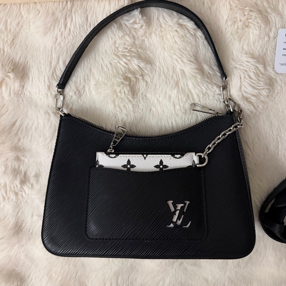 Louis Vuitton Black Marelle Shoulder Bag with Silver Hardware - Picture 4 of 8